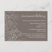 ダスティブラウンエレガントフローラ結婚の宿泊施設 エンクロージャーカード (正面)