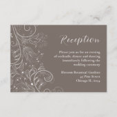 ダスティブラウンエレガントフローラ結婚披露宴 エンクロージャーカード (正面)