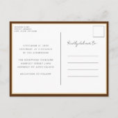 ダスティブラウン紅葉秋インラブ結婚ズ インビテーションポストカード (裏面)