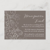 ダスティブラウン エレガント フラワー ウェディング ハニームーン ファンド エンクロージャーカード (正面)