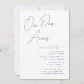 ダスティブルーお洒落スクリプトシック1日遠くに 招待状 (正面)