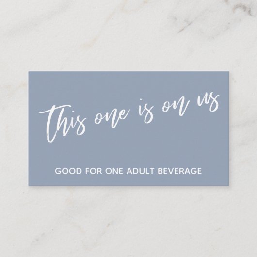 ダスティブルーこの1つは私たちドリンクチケット エンクロージャーカード (正面)