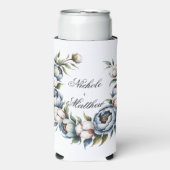 ダスティブルーとコットンの結婚式の引き出物 スリム缶クーラー (Seltzer正面)