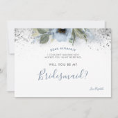 ダスティブルーとシルバー あなたは私のブライズメイドになってくれる？ 招待状 (正面)
