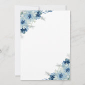 ダスティブルーとセージ結婚グリーン 招待状 (裏面)