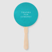 ダスティブルーとターコイズフローラ結婚式の引き出物 ハンドファン (裏面)