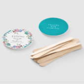 ダスティブルーとターコイズフローラ結婚式の引き出物 ハンドファン (組立なし)