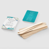 ダスティブルーとターコイズフローラ結婚式 プログラム ハンドファン (組立なし)