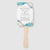 ダスティブルーとターコイズフローラ結婚式 プログラム ハンドファン (正面)