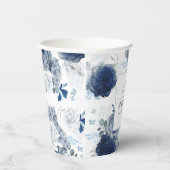 ダスティブルーとネイビーブルーフローラ植物学 紙コップ (右)