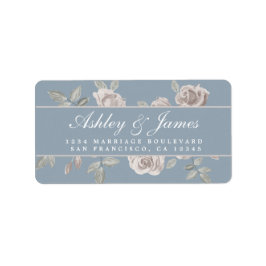 ダスティブルーとバラフローラ結婚の差出人住所 ラベル