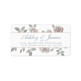 ダスティブルーとバラフローラ結婚の差出人住所 ラベル