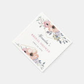 ダスティブルーとバラ幾何学的フローラブライダルシャワー スタンダードカクテルナプキン (角)