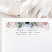 ダスティブルーとバラ金ゴールドグリッターフローラトレンディー ラベル (インサイチュ)