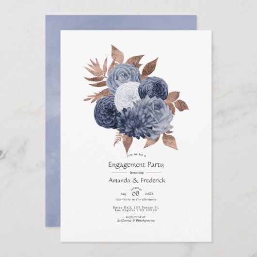 ダスティブルーとバラ金ゴールドフローラ婚約パーティ 招待状 (正面/裏面)