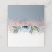 ダスティブルーとバラ金ゴールド結婚グリッター プレイスカード (外部開封)