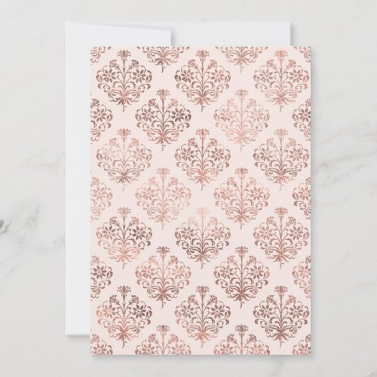 ダスティブルーとバラ金ゴールド結婚フローラ 招待状 (裏面)