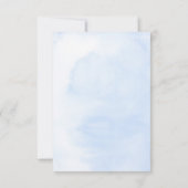 ダスティブルーとバーガンディーレッドフローラウェディングRSVP 出欠カード (裏面)