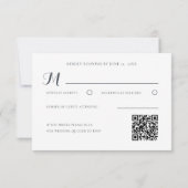 ダスティブルーとパープルのフラワースタイルの結婚式RSVP 出欠カード (裏面)