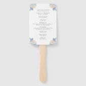 ダスティブルーとピンクのフローラ結婚式 プログラムハンドファ ハンドファン (裏面)