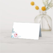 ダスティブルーとピンク結婚フローラ座席表 プレイスカード (正面)