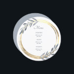 ダスティブルーとフェイクゴールドのエレガントなメニュー メニュー<br><div class="desc">丸いメニュー</div>