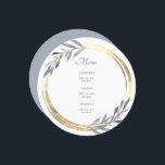 ダスティブルーとフェイクゴールドのエレガントなメニュー メニュー<br><div class="desc">丸いメニュー</div>