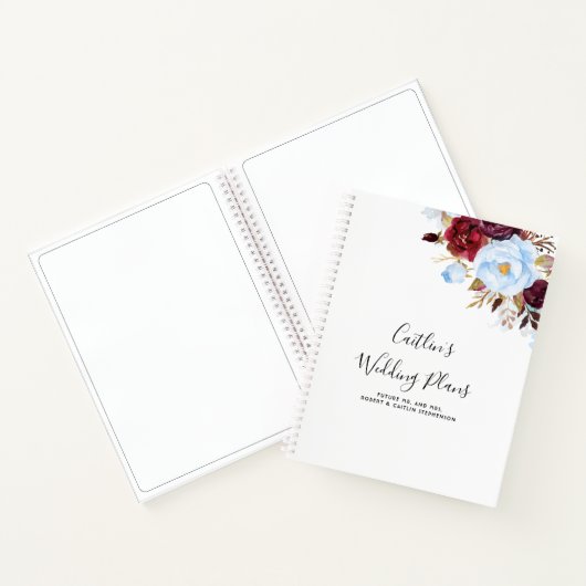 ダスティブルーとブルゴーニュ赤フローラの計結婚画 ノートブック (内部)