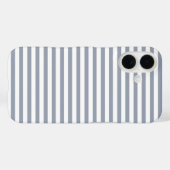 ダスティブルーとホワイトのかわいい横ストライプ Case-Mate iPhoneケース (裏面 (横))