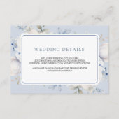ダスティブルーとホワイトのフローラ結婚の詳細 エンクロージャーカード (正面)