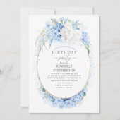 ダスティブルーとホワイトフローラ誕生日パーティー 招待状 (正面)