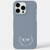 ダスティブルーとホワイト | モダンイニシャルモノグラム Case-Mate iPhoneケース (裏面)