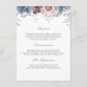 ダスティブルーとマウヴ結婚のインフォメーションゲスト エンクロージャーカード (正面)