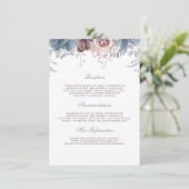 ダスティブルーとマウヴ結婚のインフォメーションゲスト エンクロージャーカード (スタンド正面)