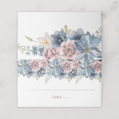 ダスティブルーとマウヴ結婚フローラ座席表 プレイスカード (外部開封)