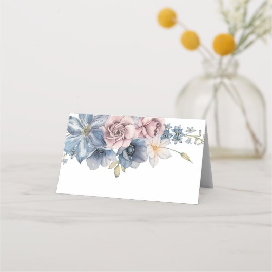 ダスティブルーとマウヴ結婚フローラ座席表 プレイスカード (裏面)