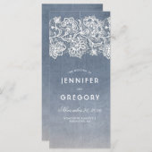 ダスティブルーとヴィンテージレース結婚式 プログラム (正面/裏面)