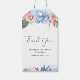 ダスティブルーと赤面ビーチインスパイアありがとう ギフトタグ