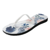 ダスティブルーと赤面ピンクフローラエレガント植物学 ビーチサンダル (アングル)