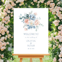 ダスティブルーと赤面ピンクフローラ庭園の結婚式