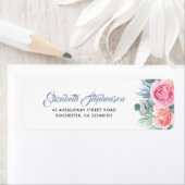 ダスティブルーと赤面ピンク結婚フローラ ラベル (インサイチュ)