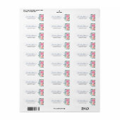 ダスティブルーと赤面ピンク結婚フローラ ラベル (フルシート)