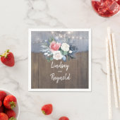 ダスティブルーと赤面素朴カントリーウェディング スタンダードカクテルナプキン (インサイチュ)