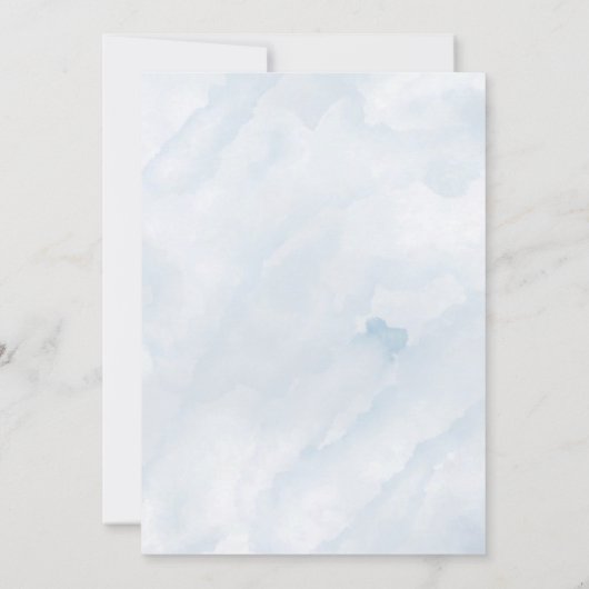 ダスティブルーと金ゴールドブルーベリー日付カードを保存 招待状 (裏面)