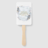 ダスティブルーと金ゴールドブルーベリー結婚の感謝 ハンドファン (裏面)