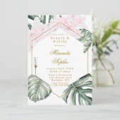 ダスティブルーと金ゴールドベリーブランチ&バブリー招待状 招待状 (スタンド正面)