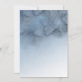 ダスティブルーと金ゴールドモダン婚約パーティ 招待状 (裏面)