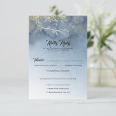 ダスティブルーと金ゴールドモダンRSVP 出欠カード (スタンド正面)