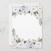 ダスティブルーと金ゴールドヴィンテージ結婚フローラ 招待状 (裏面)