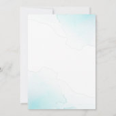 ダスティブルーと金ゴールド春水色フローラ 招待状 (裏面)